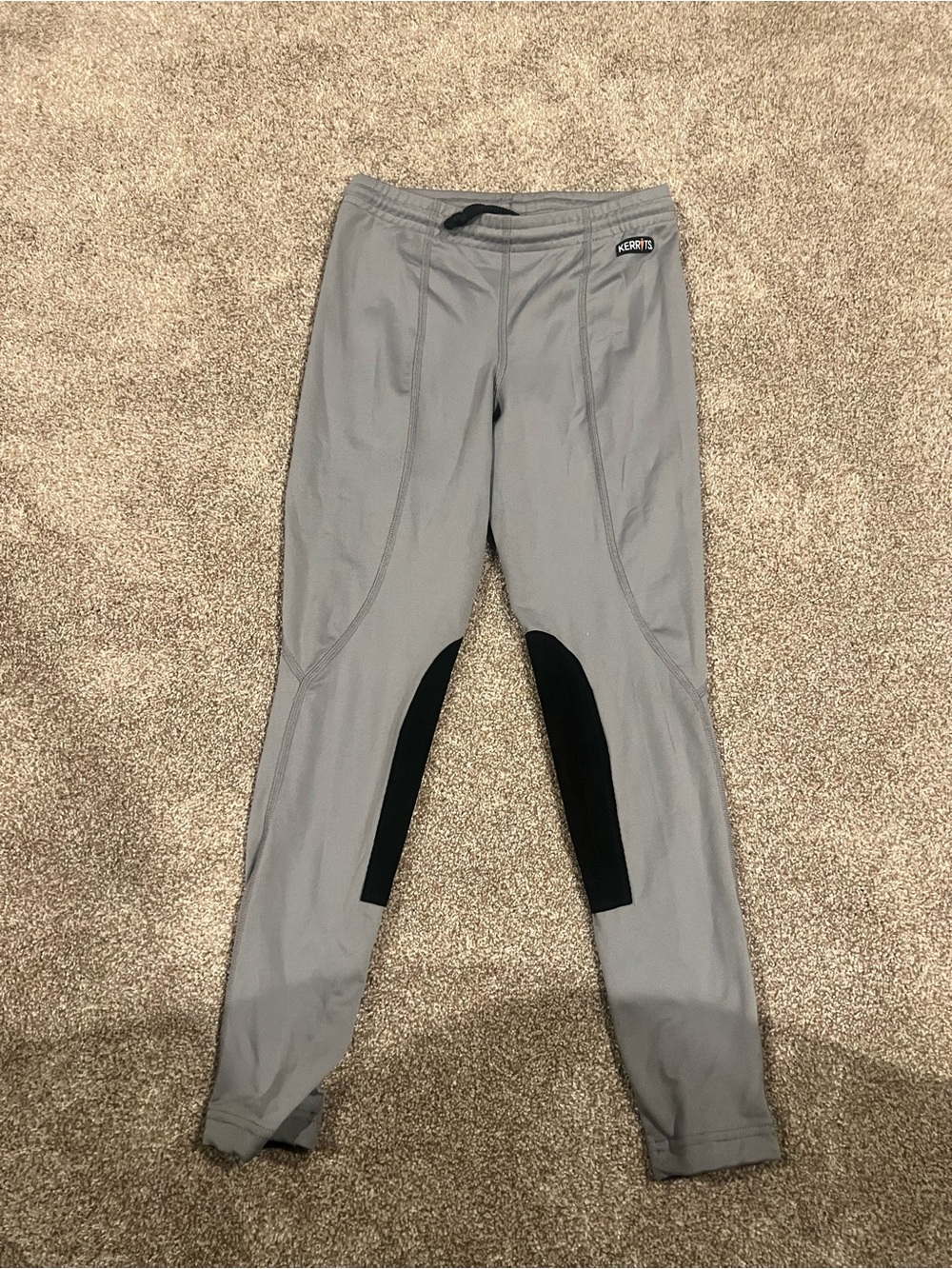 Kerrits Gray Leggings with Black Knee Patches